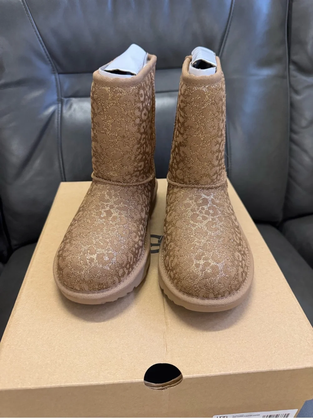 UGG Kids Classic II Glitter Leopard Boot